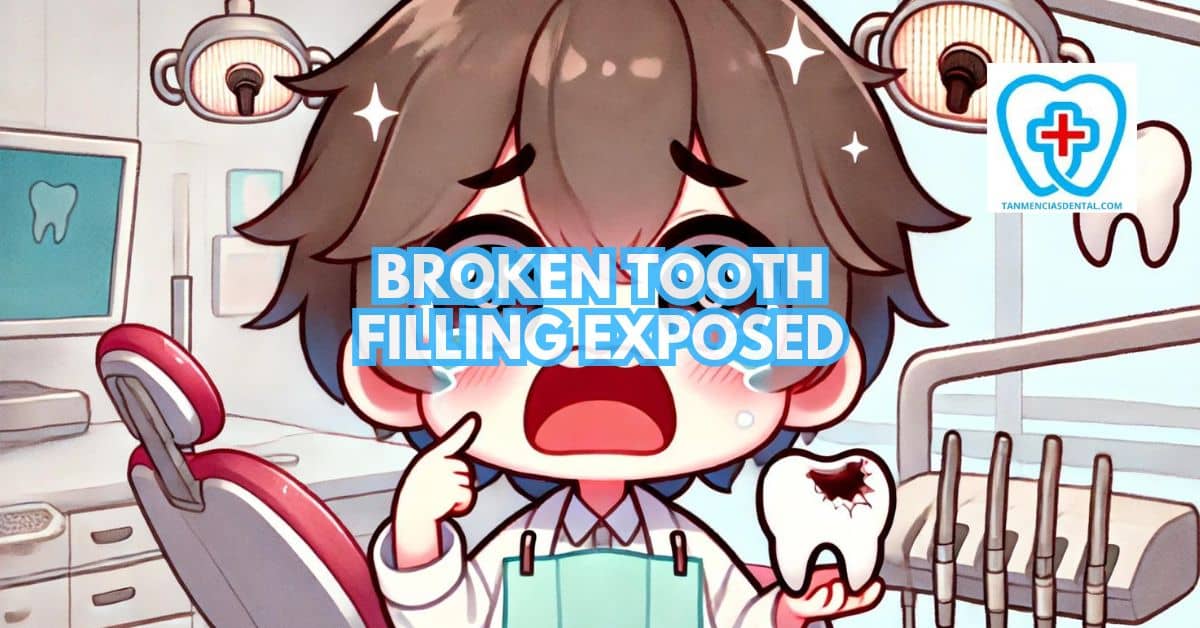 Broken Tooth Filling Exposed