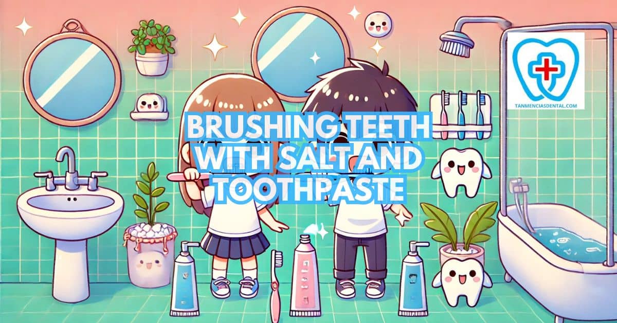 Brushing Teeth With Salt And Toothpaste